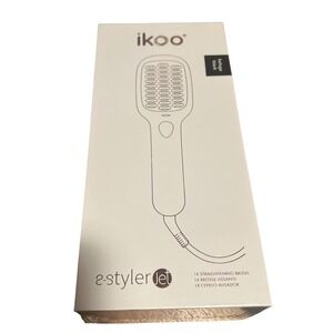 Ikoo E-Styler Jet 1x Straightening Brush Beluga Black Small Easy Lightweight New